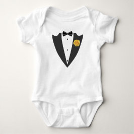 Tuxedo Anzug und Bug Krawatte Schwarzweiß T - Shir Baby Strampler