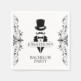 Tuxedo Bachelor Party Cocktail Serviette