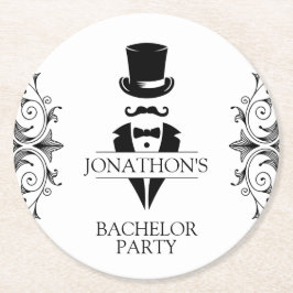 Tuxedo Bachelor Party Runder Pappuntersetzer