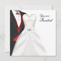 Tuxedo Ball Gown Black Krawatte Party Einladungen