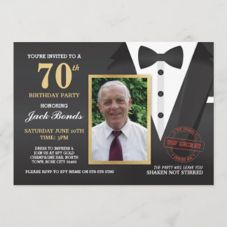Tuxedo Ball Invite Foto Agent Birthday Bowtie Einladung