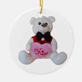 Tuxedo Bear hat einen Kuss für Sie Keramikornament