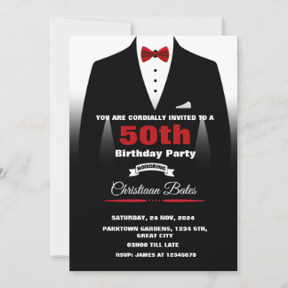 Tuxedo Birthday Einladung