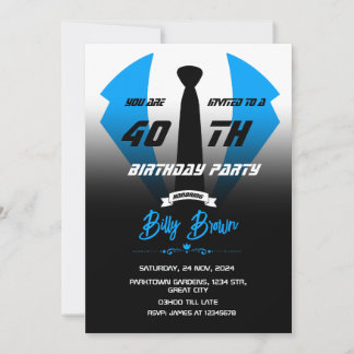 Tuxedo Birthday Einladung