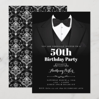 Tuxedo Birthday Einladung