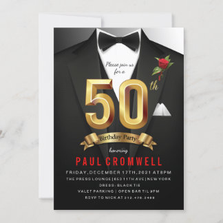 Tuxedo Birthday Einladung