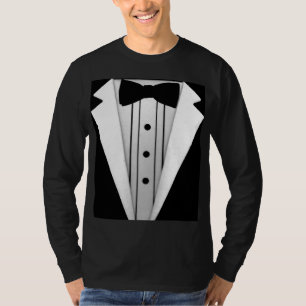 Tuxedo Black Bow Krawatte Formal T-Shirt
