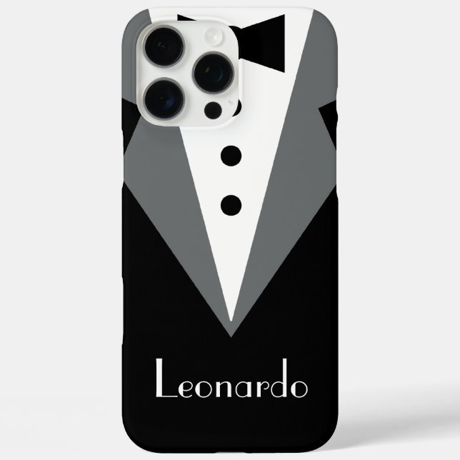 Tuxedo Black Krawatte Personalisiert Case-Mate iPhone Hülle (Rückseite)