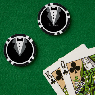 Tuxedo Black Krawatte Personalisiert Pokerchips