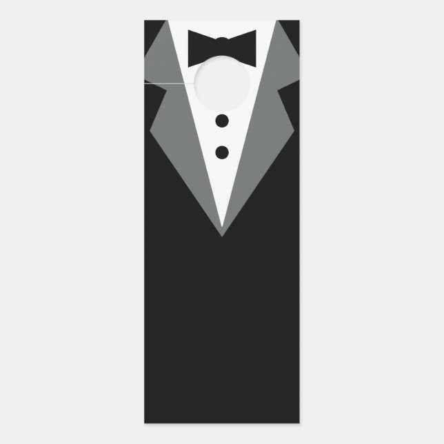 Tuxedo Black Krawatte Vatertag Türanhänger (Vorderseite)