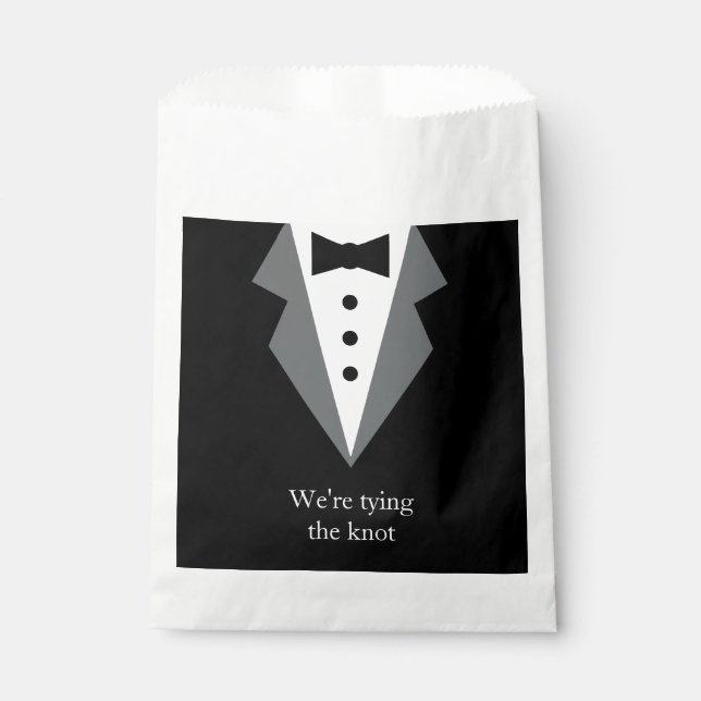 Tuxedo Black Krawatte Wedding Geschenktütchen (Vorderseite)