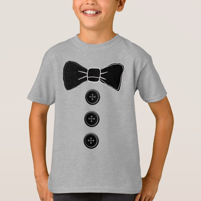 Tuxedo Bow Krawatte Boys T - Shirt (Vorderseite)