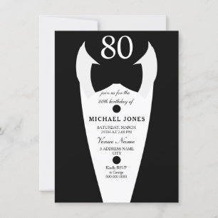 Tuxedo Bow Krawatte Mens 80. Geburtstagsparty Einl Einladung