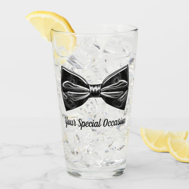 Tuxedo Bow Krawatte Personalisiert Glas (Vorderseite Ice)