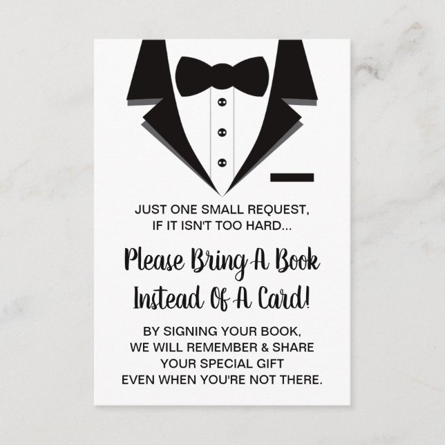 Tuxedo Buchkarte, Bücher für Baby Begleitkarte (Vorderseite)