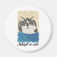 Tuxedo Cat Adoptiere einen Katzenmagneten für Werb
