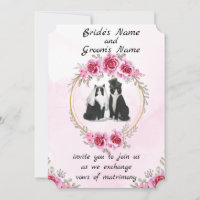 Tuxedo Cat and Kitten Wedding Einladung