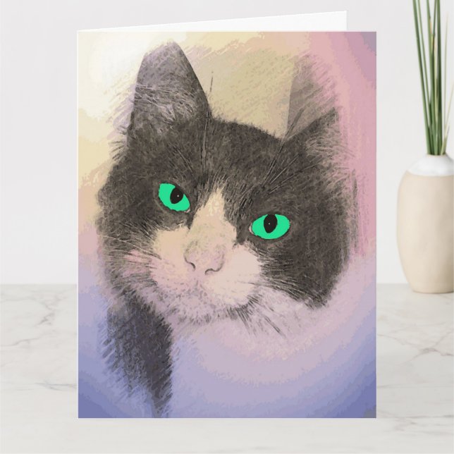 TUXEDO CAT ART BLANK CARD KARTE (Vorderseite)