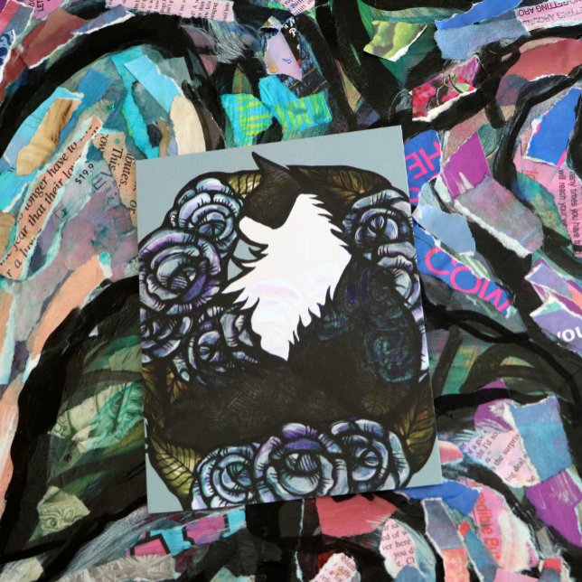 Tuxedo Cat Art Postkarte (Von Creator hochgeladen)