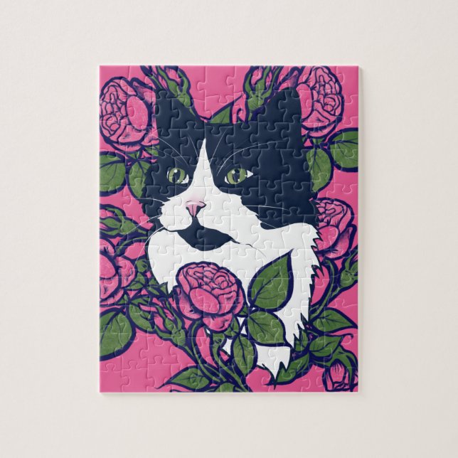 Tuxedo Cat Artwork Puzzle (Vertikal)