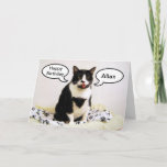 Tuxedo Cat Birthday Allan Brother Spaß Card Karte<br><div class="desc">Sie können "Allan" einfach in einen beliebigen Namen oder eine beliebige Beziehung ändern. Eine Tuxedo-Katze drückt ihre Geburtstagsgrüße aus.</div>