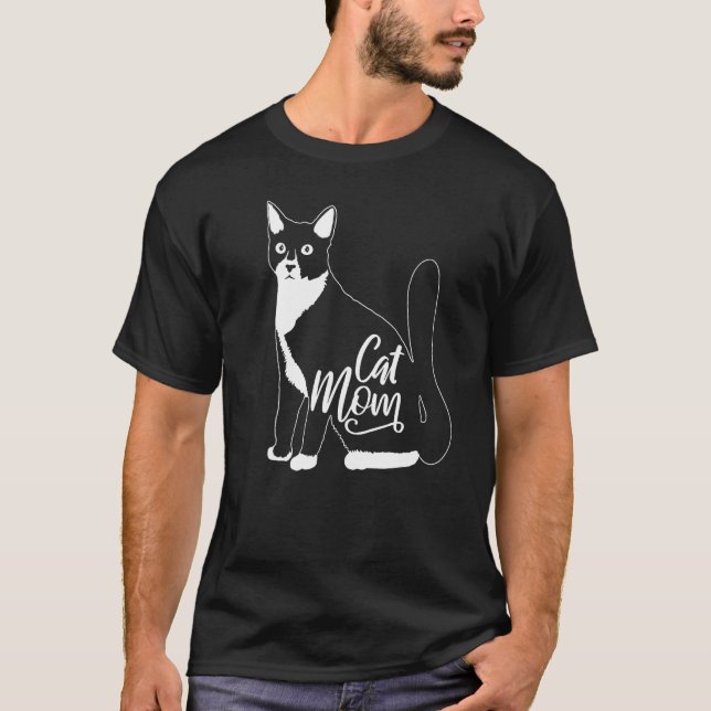 Tuxedo Cat  Cat Mom T-Shirt (Vorderseite)