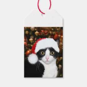 Tuxedo Cat Christmas Geschenkanhänger