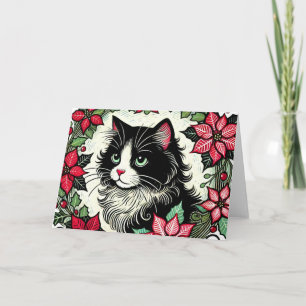Tuxedo Cat Christmas Karte