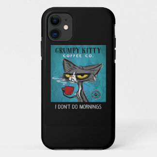 Tuxedo Cat Coffee I Don't Do Mornings Grumpy Kitty Case-Mate iPhone Hülle
