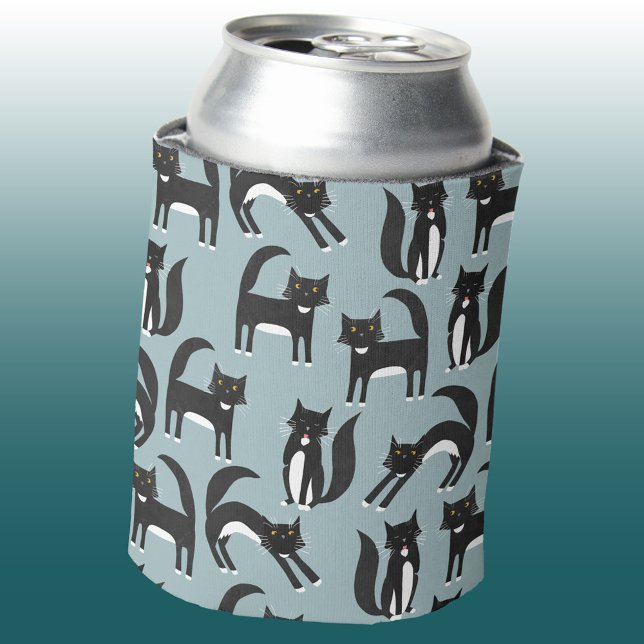 Tuxedo Cat Dosenkühler (Black and white tuxedo cat pattern can cooler)