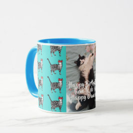 Tuxedo Cat Funny Happy Dance Geburtstags-Tasse Tab Tasse