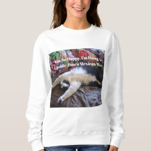 Tuxedo Cat Funny Niedlich, ein Mexikanisches Wave Sweatshirt