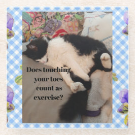 Tuxedo Cat Funny Zitat Schwarze und Weiße Katzen M Glasuntersetzer