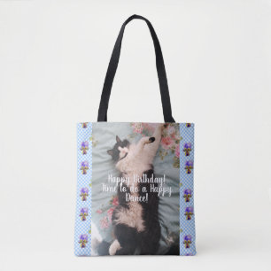Tuxedo Cat Happy Dance lustig Happy Birthday Bag
