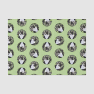 Tuxedo Cat in Window Painting Niedliche Originalku Seidenpapier