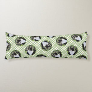 Tuxedo Cat in Window Painting Niedliche Originalku Seitenschläferkissen