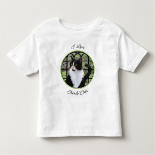 Tuxedo Cat in Window Painting Original Animal Art Kleinkind T-shirt