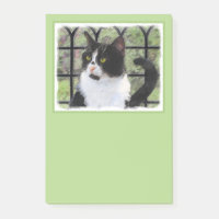 Tuxedo Cat in Window Painting Original Animal Art