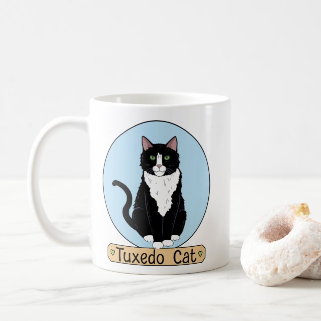 Tuxedo Cat Kaffeetasse (Mit Donut)