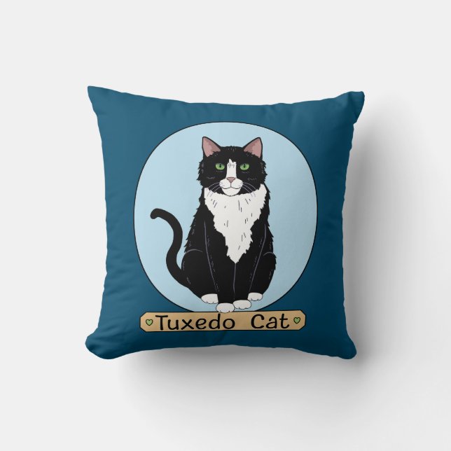Tuxedo Cat Kissen (Vorderseite)