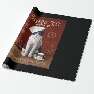 Tuxedo Cat Koch Kaffee Liebe Tuxedo Lover Katzenle Geschenkpapier