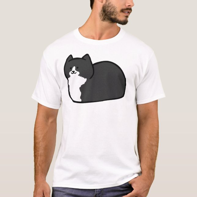 Tuxedo Cat Loaf Sticker T-Shirt (Vorderseite)
