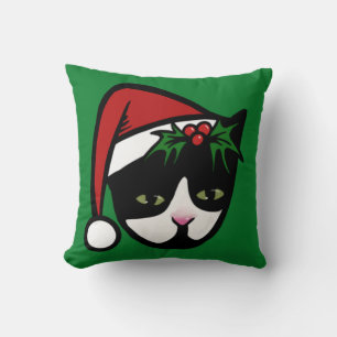 Tuxedo Cat Merry Christmas Kissen