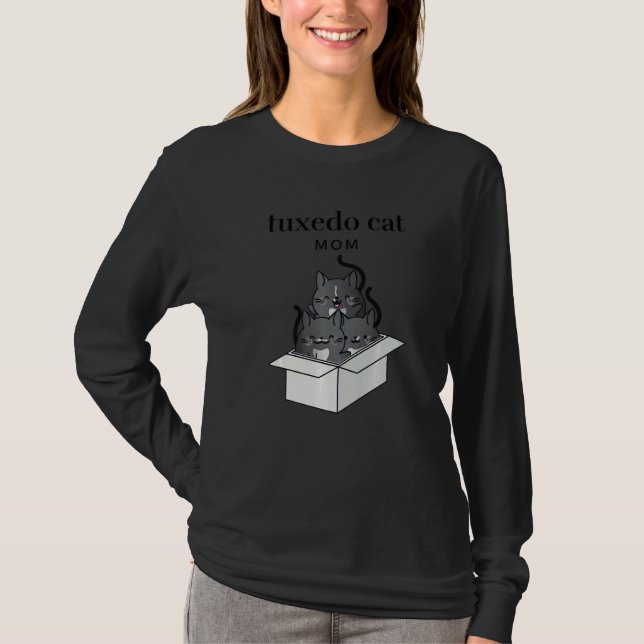 Tuxedo Cat Mom Cute T-Shirt (Vorderseite)