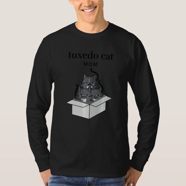 Tuxedo Cat Mom Cute T-Shirt (Vorderseite)
