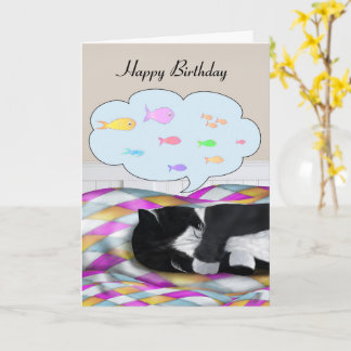 Tuxedo Cat Napping und Dreaming Karte