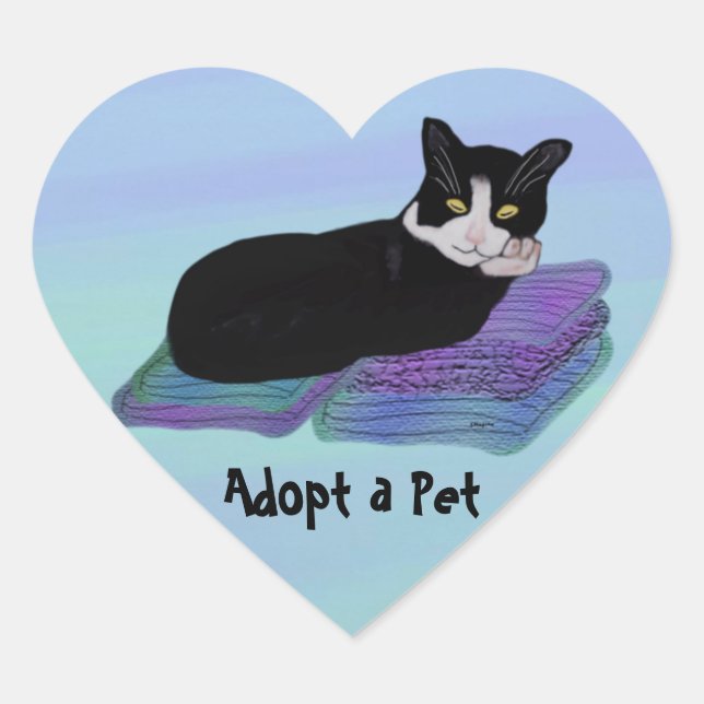 Tuxedo Cat Nickerchen Adoption Sticker (Vorderseite)