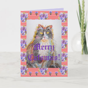 Tuxedo Cat Niedlich Funny Merry Catsmus Card Karte