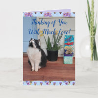 Tuxedo Cat Niedlich Funny Thinking You Liebe Card