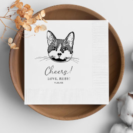 Tuxedo Cat Personalisiert Cheers Napkins Serviette